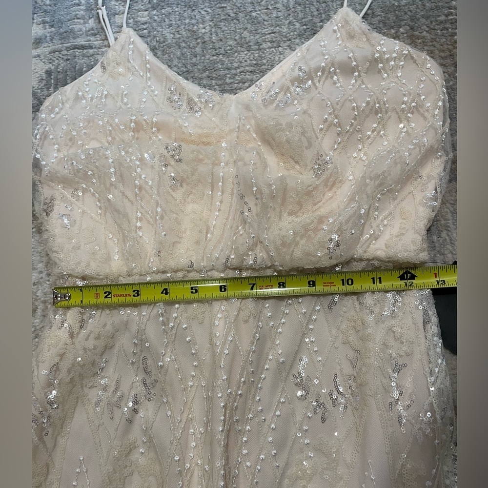 NWT Soieblu Stunning Champaign Blush Sequin Maxi Dress Sz Small Formal Occasion - Picture 13 of 16